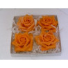 Boîte de 4 grandes roses en cire orange