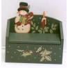 Boîte en bois décoré 19X17X11 cm