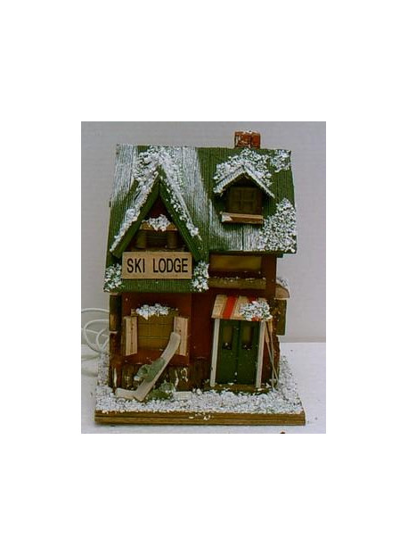 Maison de Montagne neige lumineuse 20X20X26 cm