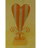 Vase coeur métal 11X24 cm jaune