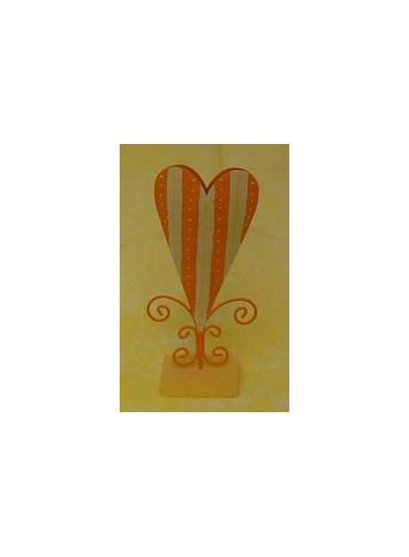 Vase coeur métal 11X24 cm jaune