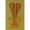 Vase coeur métal 11X24 cm jaune