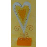 Vase coeur métal 11X24 cm orange