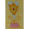 Vase coeur métal 11X24 cm rose