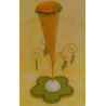 Bougeoir métal 5X22 cm orange
