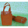 5 sacs en toile de jute orange