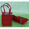 5 sacs en toile de jute rouge