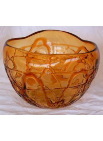 Vase rond orange 16.5X16.5X10.5 cm