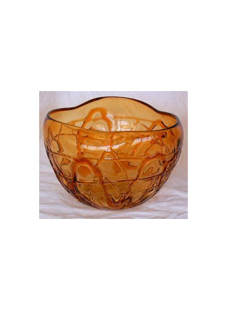 Vase rond orange 16.5X16.5X10.5 cm
