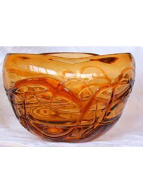 Vase rond orange 19.5X19.5X14 cm