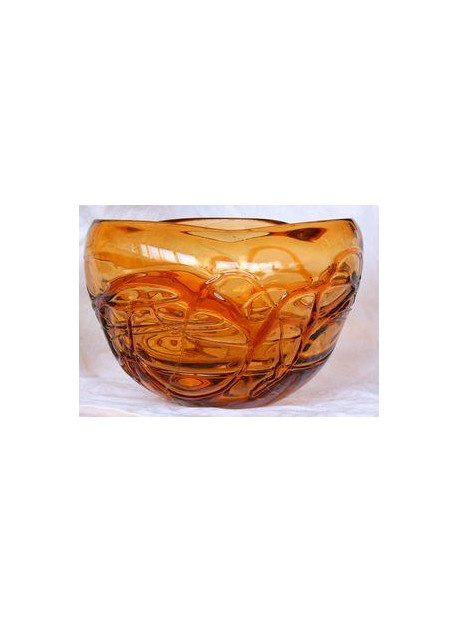 Vase rond orange 19.5X19.5X14 cm