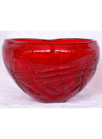 Vase rond rouge 14X14X8.5 cm