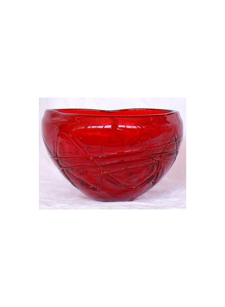 Vase rond rouge 14X14X8.5 cm