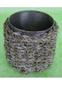 CACHE POT EN FIBRE ET METAL