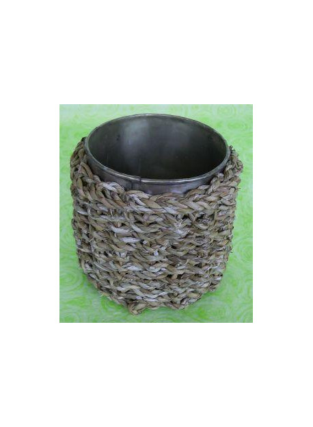 CACHE POT EN FIBRE ET METAL