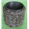 CACHE POT EN FIBRE ET METAL