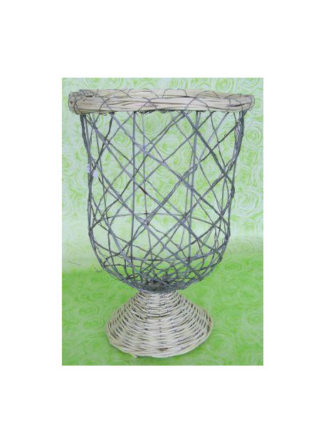 CACHE POT PANIER METAL SUR PIED