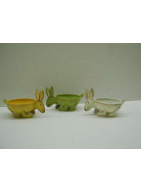 LOT DE 3 COUPES FORME LAPIN