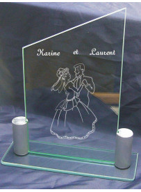 Trophée en verre et alu