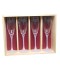 Coffret plumier en bois 4 flutes cabernet 16cl personnalisé