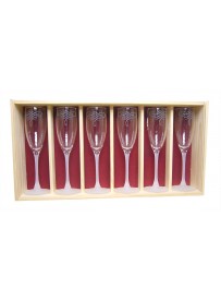 Coffret plumier en bois 6 flutes cabernet 16cl personnalisé