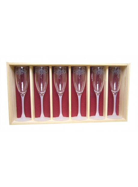 coffret bois 6 flutes personnalisée