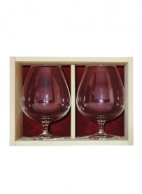 Coffret bois 2verres cognac 80cl