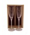 Coffret plumier en bois 2 flutes cabernet 16cl personnalisé