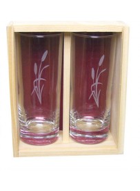 Coffret plumier en bois 2 verres de jus de fruit 33cl personnalisé