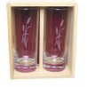Coffret plumier en bois 2 verres de jus de fruit 33cl personnalisé