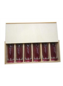 Coffret plumier en bois 6 verres de jus de fruit 33cl personnalisé