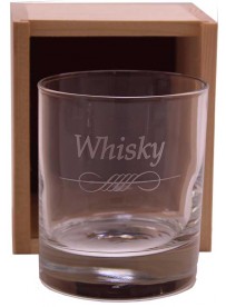 Coffret plumier en bois 1 verre whisky 30 cl personnalisé