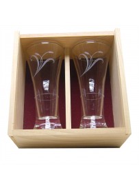 Coffret plumier en bois 2 verres à pastis 16 cl personnalisé