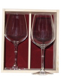 Coffret plumier en bois 2  verres juliette 50cl personnalisé