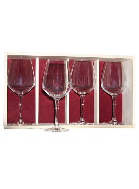 Coffret plumier en bois 4  verres juliette 50cl personnalisé