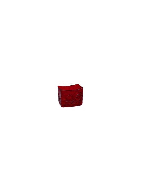 Vase rectangle rouge 12X8.5X10.5 cm