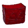 Vase rectangle rouge 12X8.5X10.5 cm