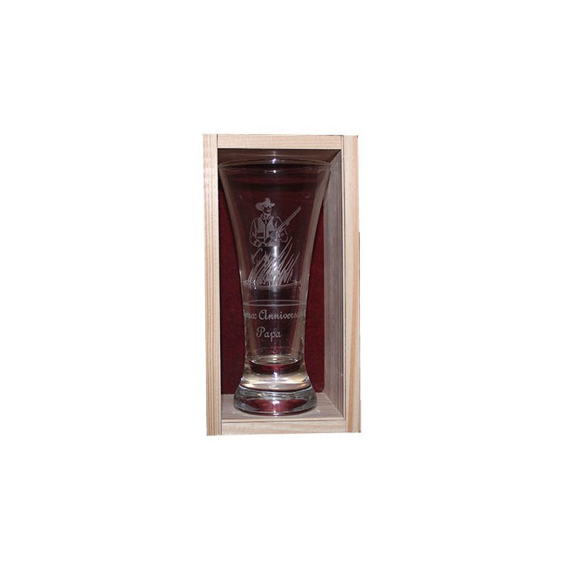 Coffret plumier en bois 1 verres à pastis 16 cl personnalisé - Est