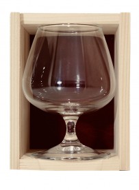 Coffret bois 1 verre  cognac 41 cl personnalisé