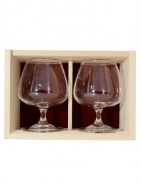 Coffret bois 2verres cognac 41cl