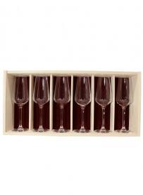 Coffret plumier bois 6 flutes juliette 23cl personnalisée