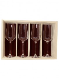 Coffret plumier bois 4 flutes juliette 23cl personnalisée