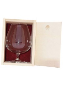 Coffret bois 1verres cognac 80cl