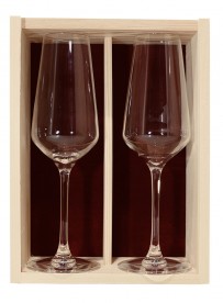 Coffret plumier bois 2 flutes juliette 23cl personnalisée