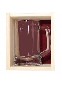 Coffret plumier en bois 1 chope à bière 39,50 cl  personnalisée