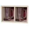 Coffret plumier en bois 2 chope à bière 39,50 cl  personnalisée