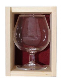 Coffret bois 1 verre  cognac 25 cl personnalisé