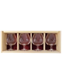 Coffret bois 4 verres  cognac 25 cl personnalisé