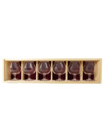 Coffret bois 6 verres  cognac 25 cl personnalisé