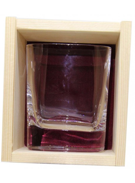 Coffret plumier bois 1 verre whisky strauss 29cl personnalisé